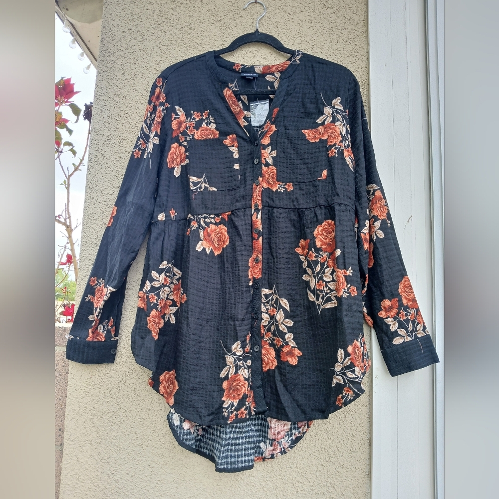 NEW TORRID Button-Front Peasant Blouse